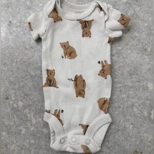 Just One You Made by Carter’s Bear White Onesie Preemie P Baby Onesie Bodysuit